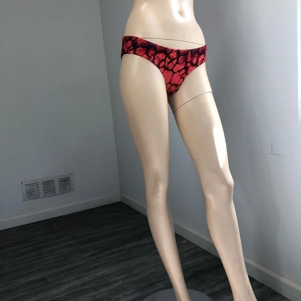 RVCA The balance of Opposites acid wash orange, black print bikini bottom size:S